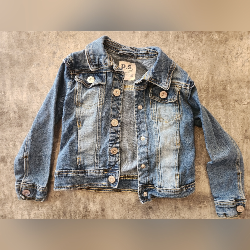 p.s. aeropostale levi jacket with ruffle on back